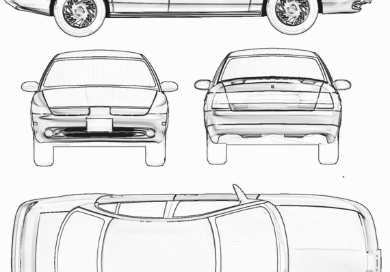 Saturn SL2 (1999) (Сатурн СЛ2 (1999)) - чертежи (рисунки) автомобиля